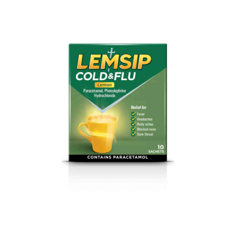 Lemsip Cold & Flu Lemon Sachets 10s