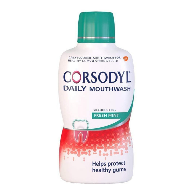 Corsodyl Mouthwash Alcohol Free, Fresh Mint Flavour, 500ML
