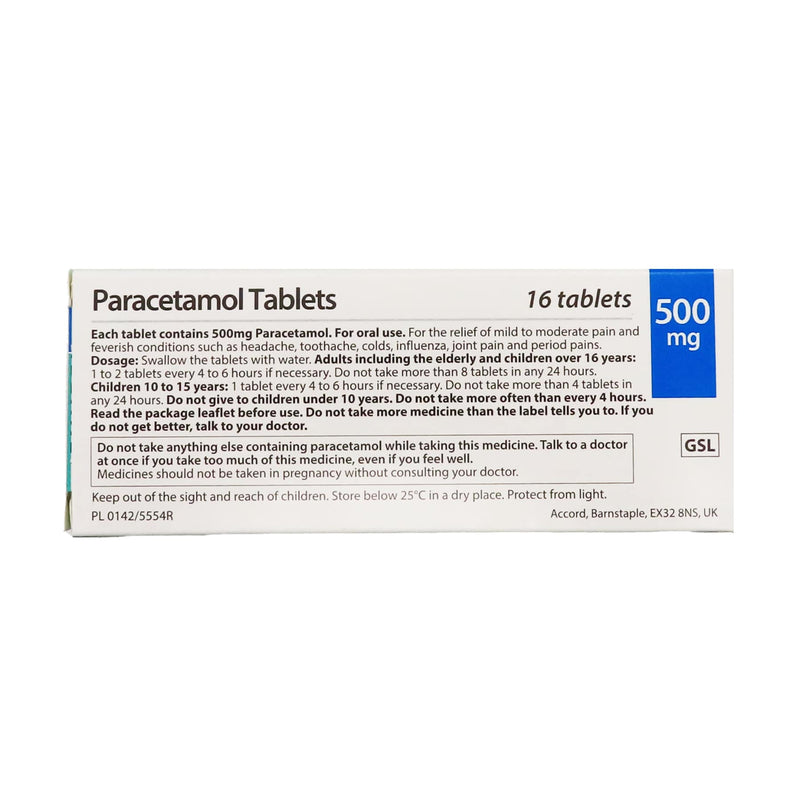 Paracetamol 500mg 16 Tablets