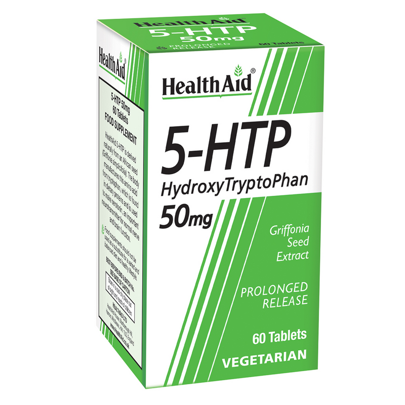 HealthAid 5-HTP 50mg - Prolong Release Griffonia Seed Extract - 60 Vegetarian Tablets