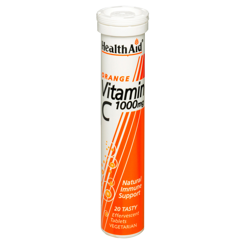 HealthAid Vitamin C 1000mg Effervescent Orange Flavour, 20 Tablets