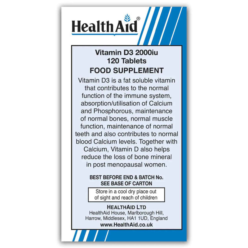 Healthaid Vitamin D3 2000iu 120 Tablets