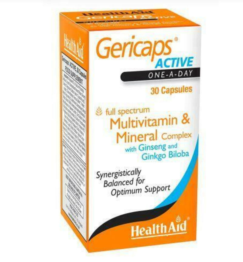 HealthAid Gericaps Active with Ginseng + Ginkgo Biloba - 30 capsules