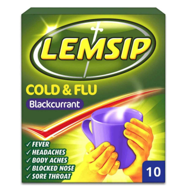 Lemsip Cough & Flu Blackcurrant 10s