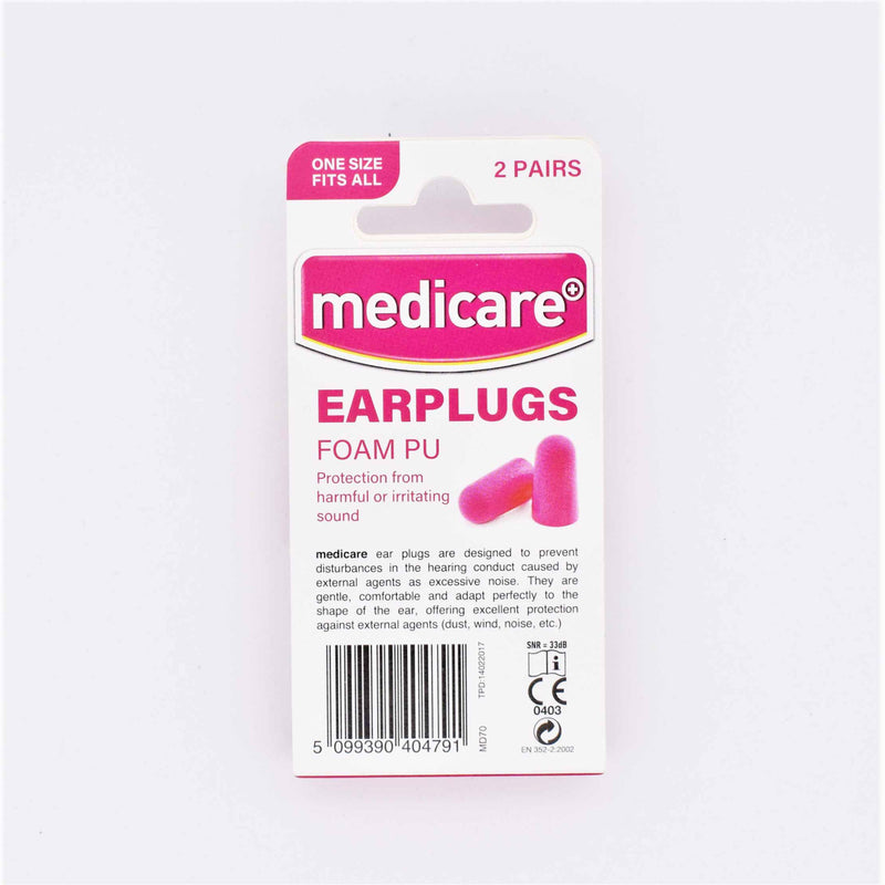Medicare Earplugs PU Foam 2 pack