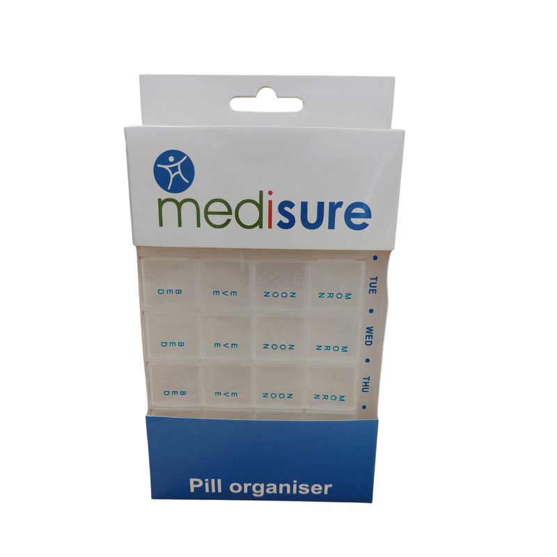 Medisure Weekly Small Flip Top Pill Box (4 Sections)