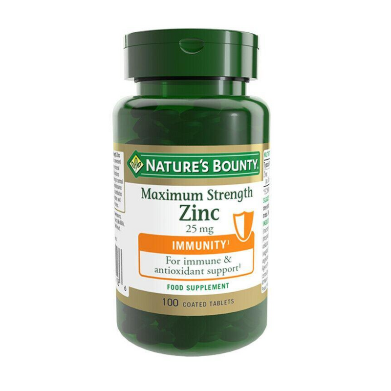 Nature's Bounty Maximum Strength Zinc 25mg Tablets - Pack of 100