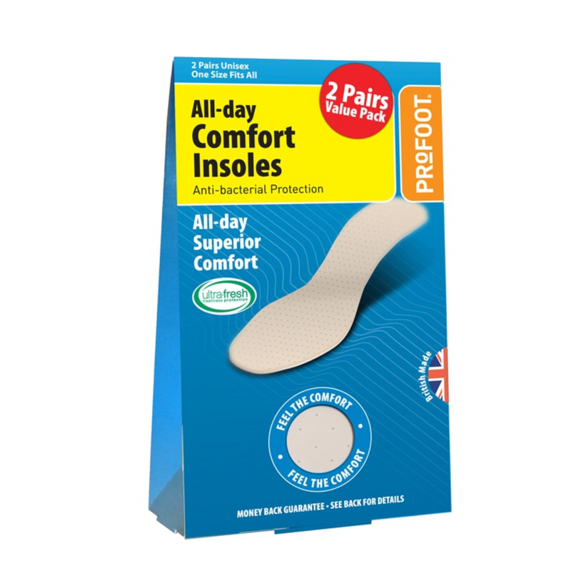 Profoot All Day Comfort Insole - with Anti-Bacterial Protection - 2 Pairs