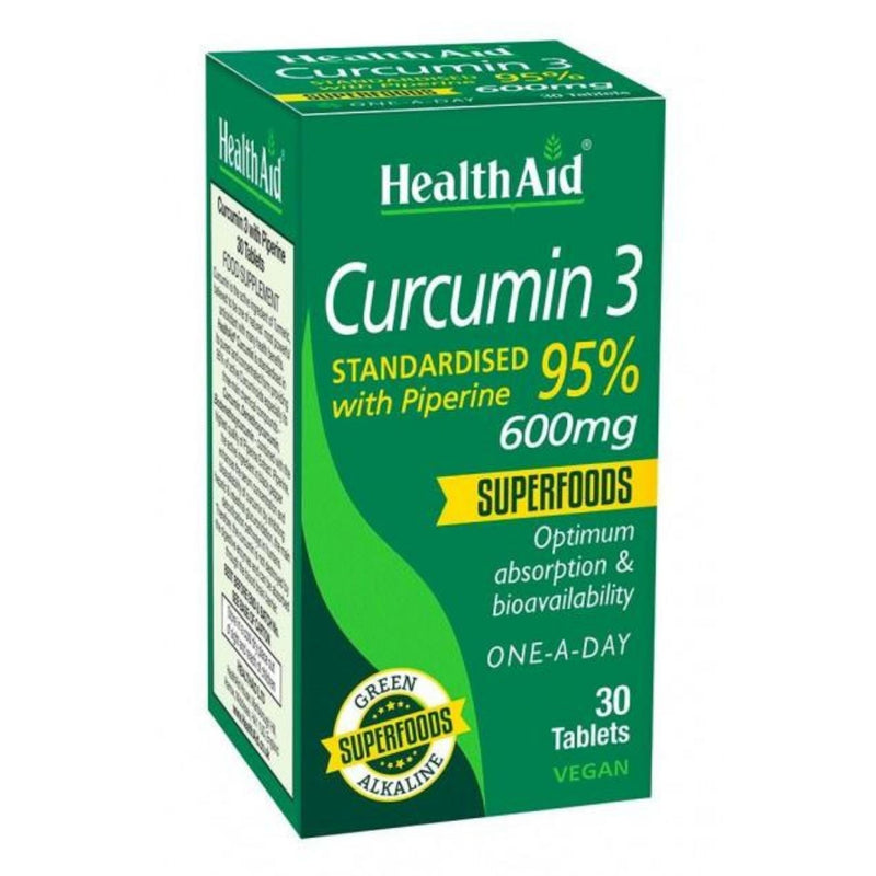 HealthAid Curcumin 3 - 30 Vegan Tablets