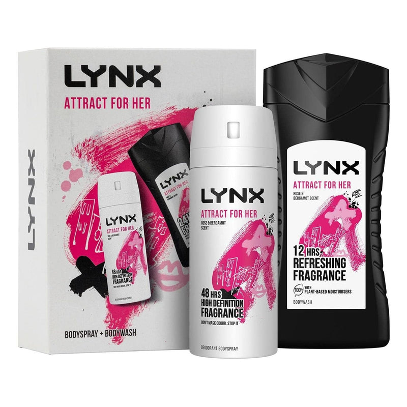 Lynx Attract for Her Bodyspray and Bodywash Duo Gift Set